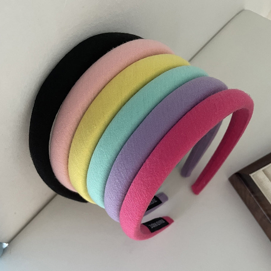 Women Headband Elastic Solid Color Wide Band Anti-slip Lightweight Hair-fixed Regular Fit Washing Face Hair Hoop Hair Image 1