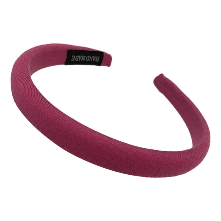 Women Headband Elastic Solid Color Wide Band Anti-slip Lightweight Hair-fixed Regular Fit Washing Face Hair Hoop Hair Image 1