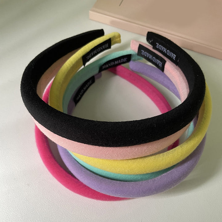 Women Headband Elastic Solid Color Wide Band Anti-slip Lightweight Hair-fixed Regular Fit Washing Face Hair Hoop Hair Image 8