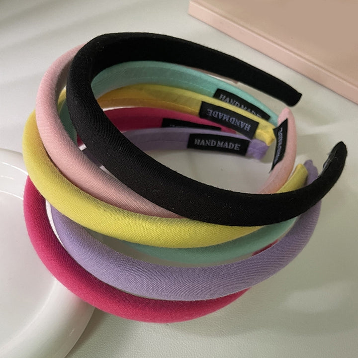 Women Headband Elastic Solid Color Wide Band Anti-slip Lightweight Hair-fixed Regular Fit Washing Face Hair Hoop Hair Image 12