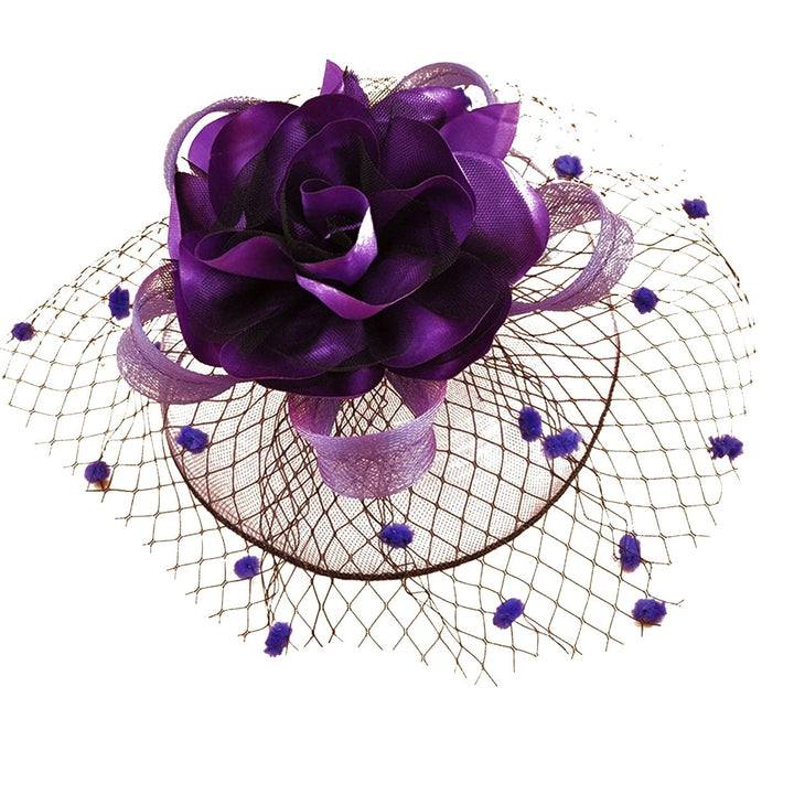 Women Felt Hat Veil Hollow Out Fishnet Flower Decor Dot Royal Hair Decoration Photograph Prop Bridal Wedding Lady Image 6