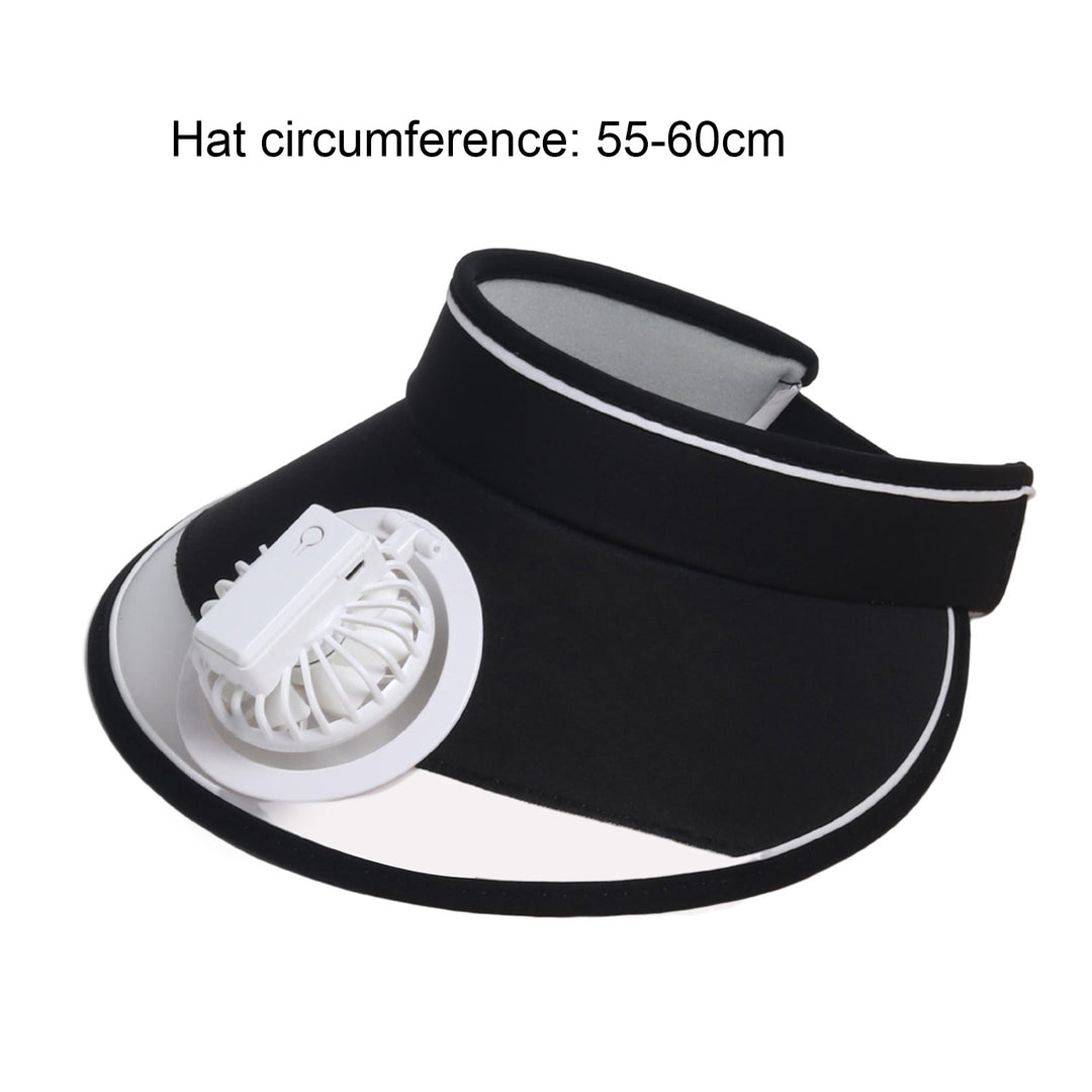 Extended Brim Empty Top Sun Hat with Cooling Fan Hair Hoop Design Kids Solid Color Sunshade Sport Hat Fashion Image 11