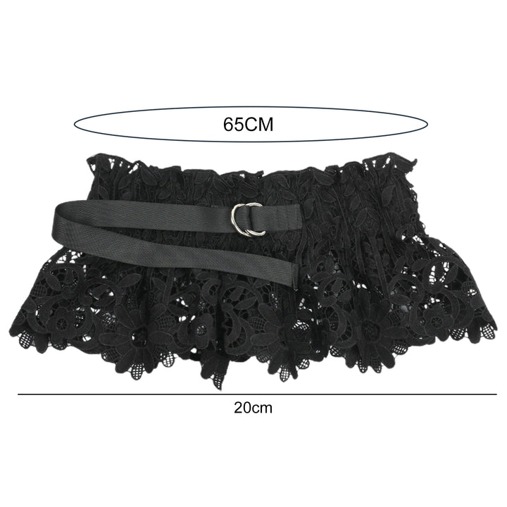 Women Lace Girdle Strap Elastic Adjustable Tie-up Solid Color Decorative Bow-knot Wide Wedding Party Lace Belt Clothing Image 9