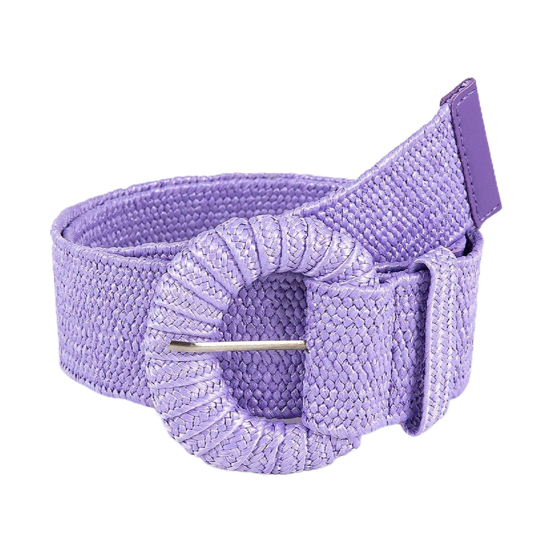 Straw Waist Belt Retro Bohemian Wide Handmade Pin Buckle Adjustable Clothing Accessories Summer Women Pants Dress Belt Image 4