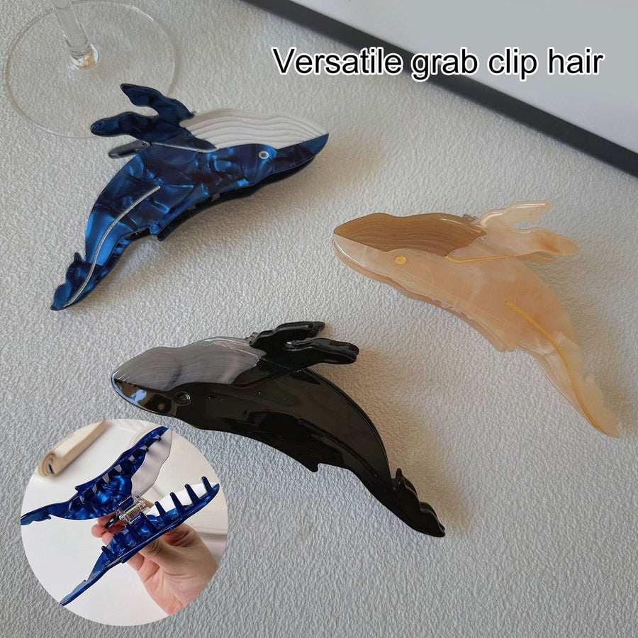 Crossing Teeth Dolphin Shape Hair Clip Solid Color Large Ponytail Shark Hair Clip Acetic Acid Bath Hair Clip Hair Image 1