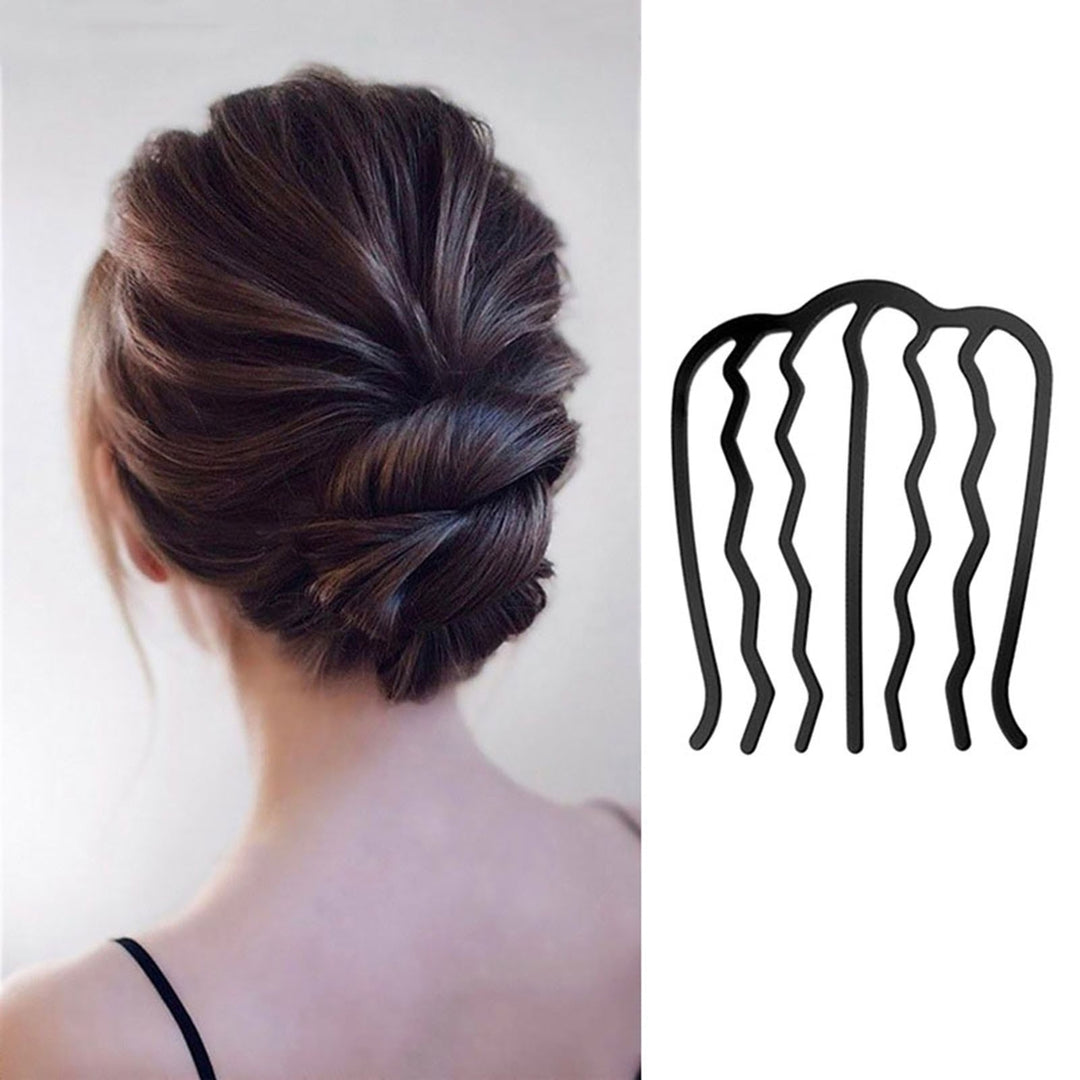 Metal Black Hair Fork Clip Women Hair Pin Comb Messy Bun Hair Pin Clip Hair Side Comb Updo Hair Stick Hair Styling Tool Image 1