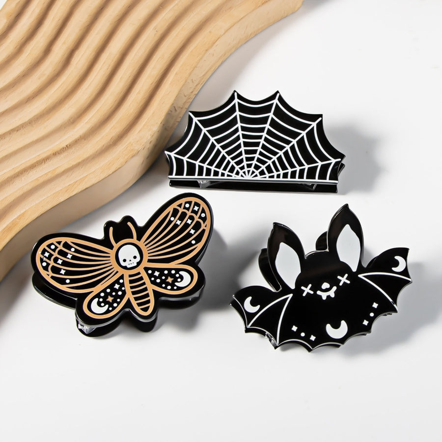 Halloween Hair Grip Bat Butterfly Shape Strong Claw Anti-slip Spooky Scary Atmosphere Photo Prop Halloween Party Image 1