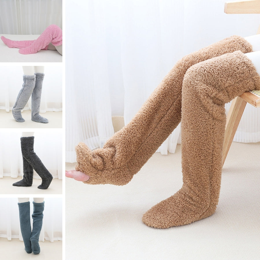 1 Pair of Knee Warmer Joints Cold-proof Stocking Sleeves Comfortable Leg Protectors Thickened Long Socks Image 1