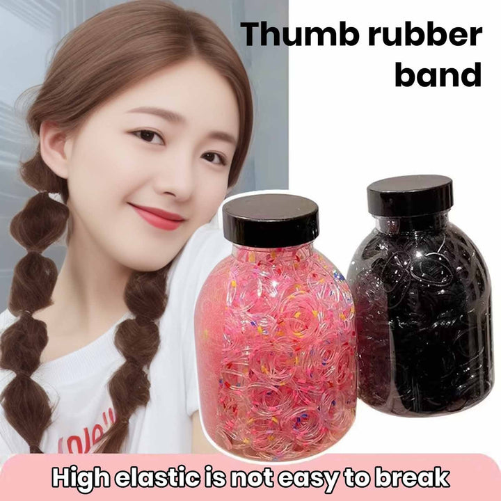 1 Bottle Hair Ties 1000 Pcs Multi Colors Disposable Mini Hair Rings Children Girls Rubber Bands Image 10