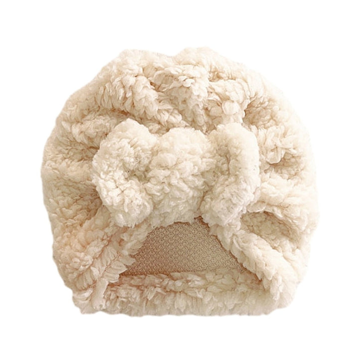 Fall Winter Baby Hat Cute Knot Bowknot Super Soft Faux Lambswool Thickened Warm Solid Color Infant Newborn Boy Girls Image 1