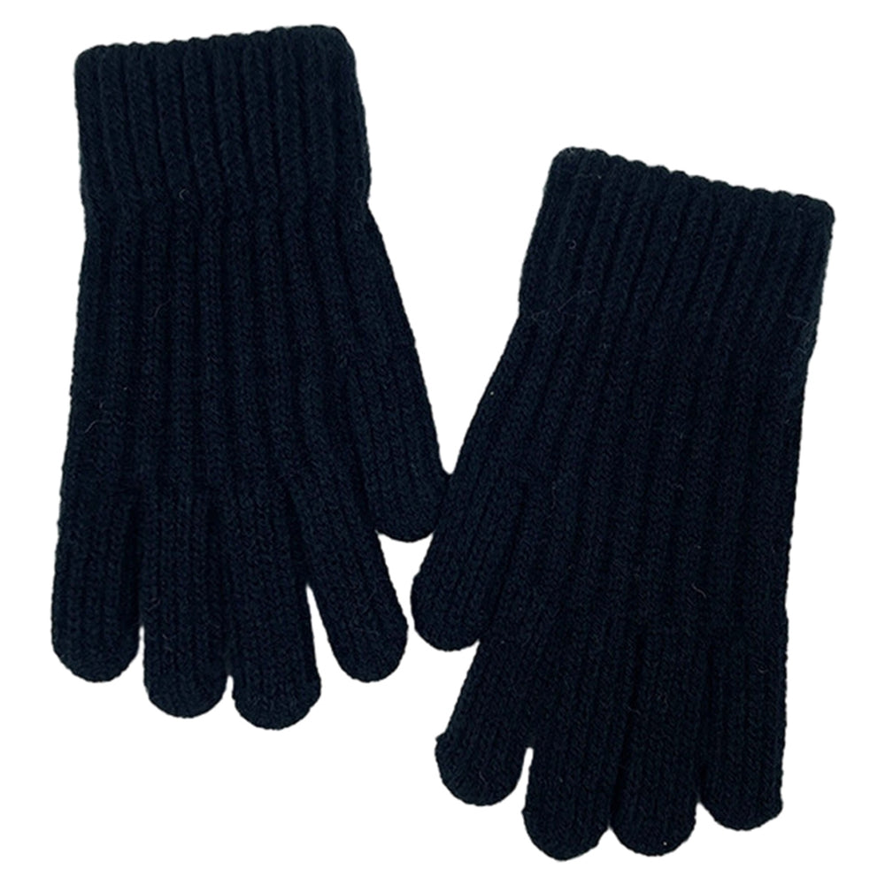 1 Pair Children Gloves Unisex Knitted Warm Five Fingers Elastic Anti-slip Soft Thick Students Writing Gloves Winter Image 2