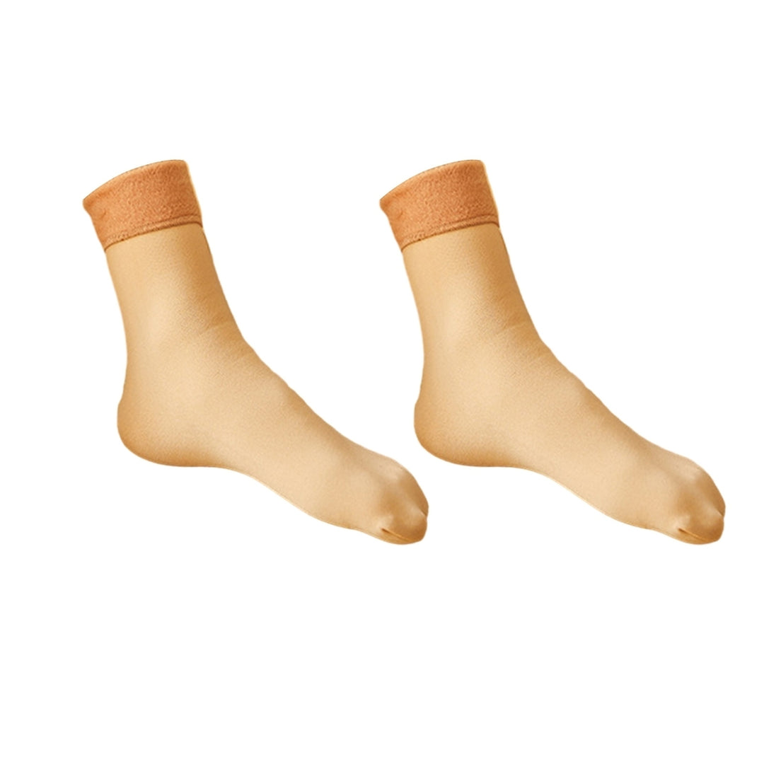 1 Pair Women Winter Floor Socks Unisex Thickened Mid-tube Ankle Protection Anti-slip Soft Plush Image 4