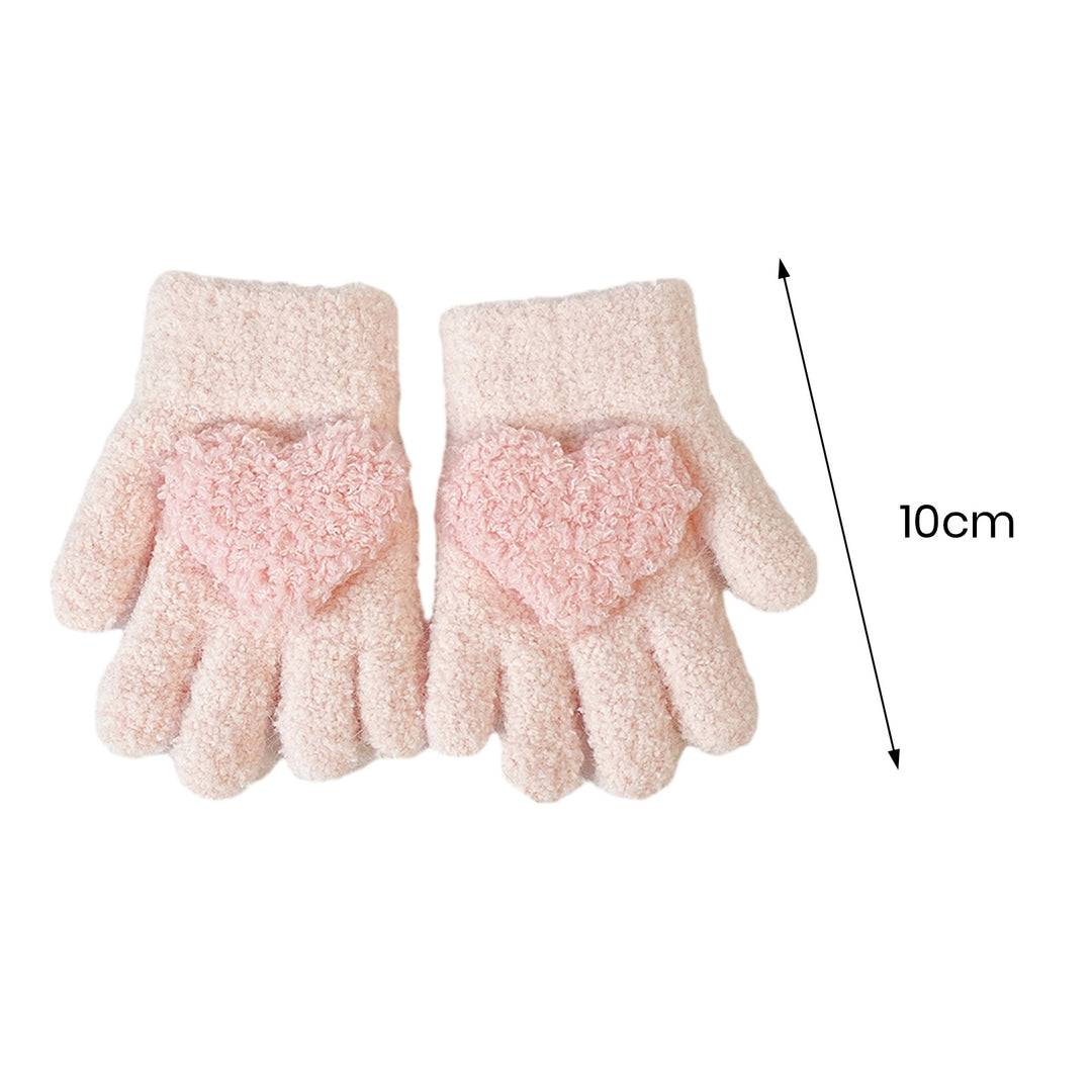 1 Pair Autumn Winter Patchwork Color Kids Gloves Heart Splicing Knitting Gloves Thickened Children Baby Full Finger Image 10