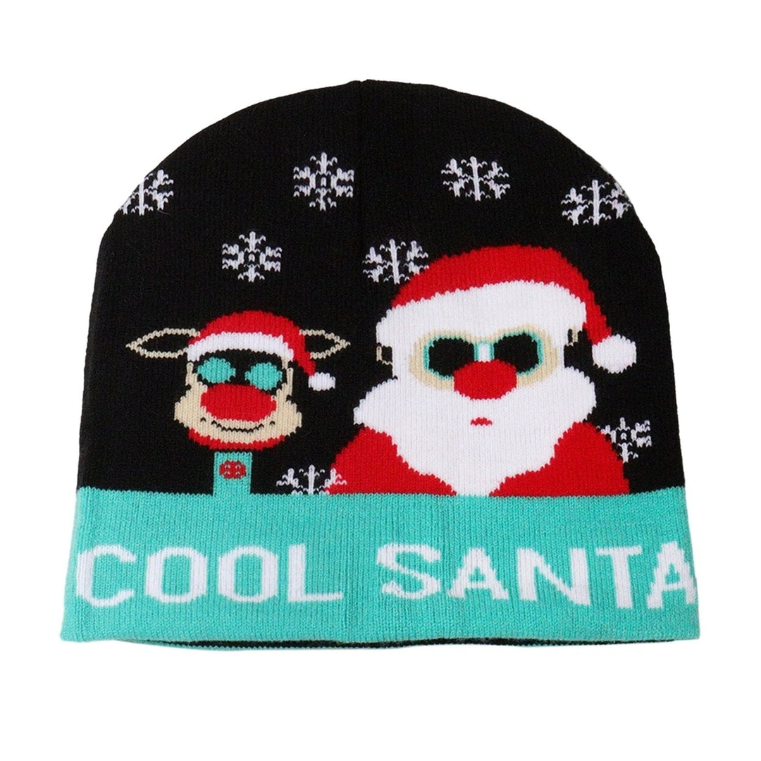 Winter Adult Kids Festive Christmas Knitted Hat Santa Claus Elk Snowflake Snowman Pattern Thick Woolen Yarn Beanie Hat Image 1