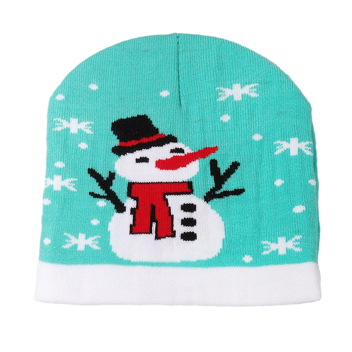 Winter Adult Kids Festive Christmas Knitted Hat Santa Claus Elk Snowflake Snowman Pattern Thick Woolen Yarn Beanie Hat Image 7
