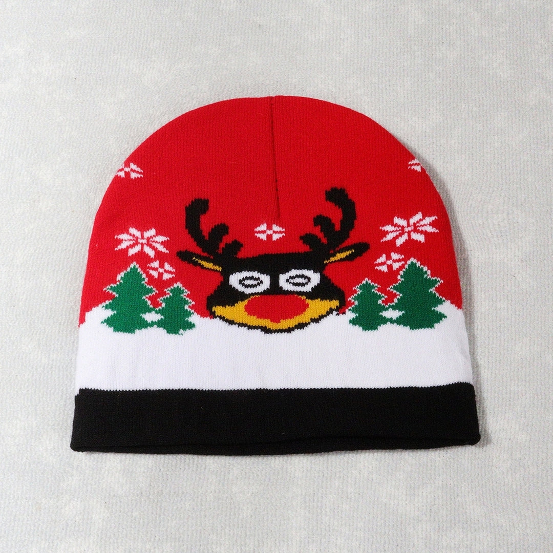 Winter Adult Kids Festive Christmas Knitted Hat Santa Claus Elk Snowflake Snowman Pattern Thick Woolen Yarn Beanie Hat Image 12