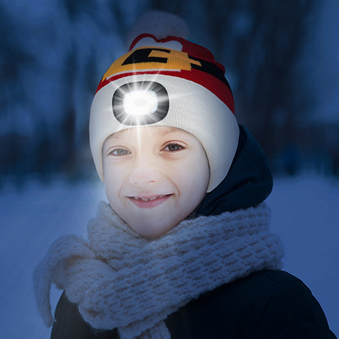 Children Knitted Hat with Removable LED Light Adjustable Brightness Quick Winter Warmth Super Soft Acrylic Blend Image 8