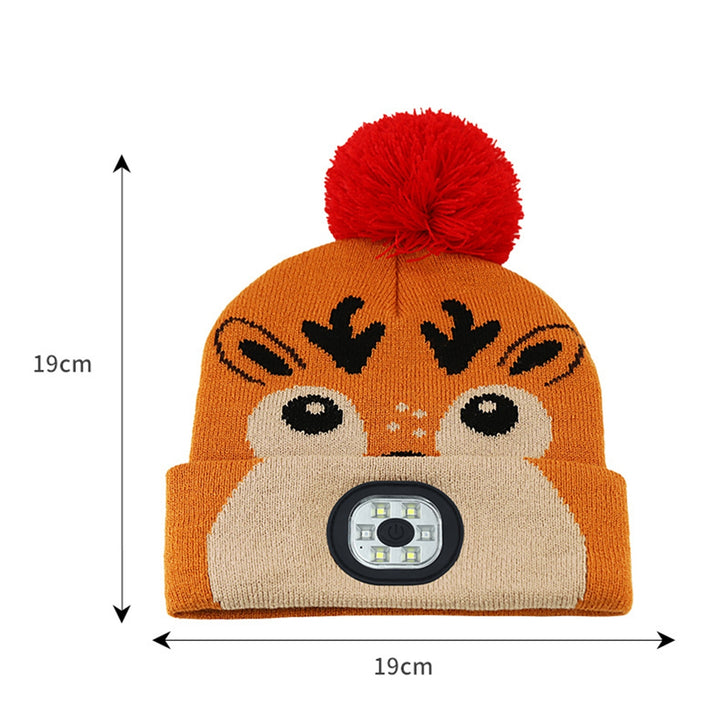 Children Knitted Hat with Removable LED Light Adjustable Brightness Quick Winter Warmth Super Soft Acrylic Blend Image 9
