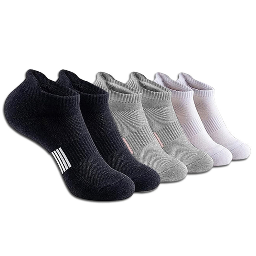 5 Pairs Ankle Socks Wear Resistant Elastic Breathable Moisture-wicking Washable Non-Fading Running Athletic Socks Image 2