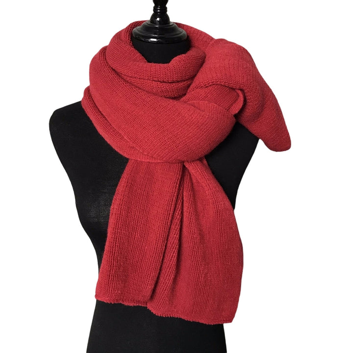 Women Winter Scarf Solid Color Thick Warm Imitation Cashmere Soft Neck Protection Warm Windproof Wide Long Decorative Image 8