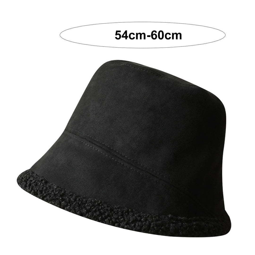 Winter Ladies Fisherman Hat Flat Top Thick Plush Short Brim Soft Windproof Cold Resistant Lightweight Lady Bucket Cap Image 8