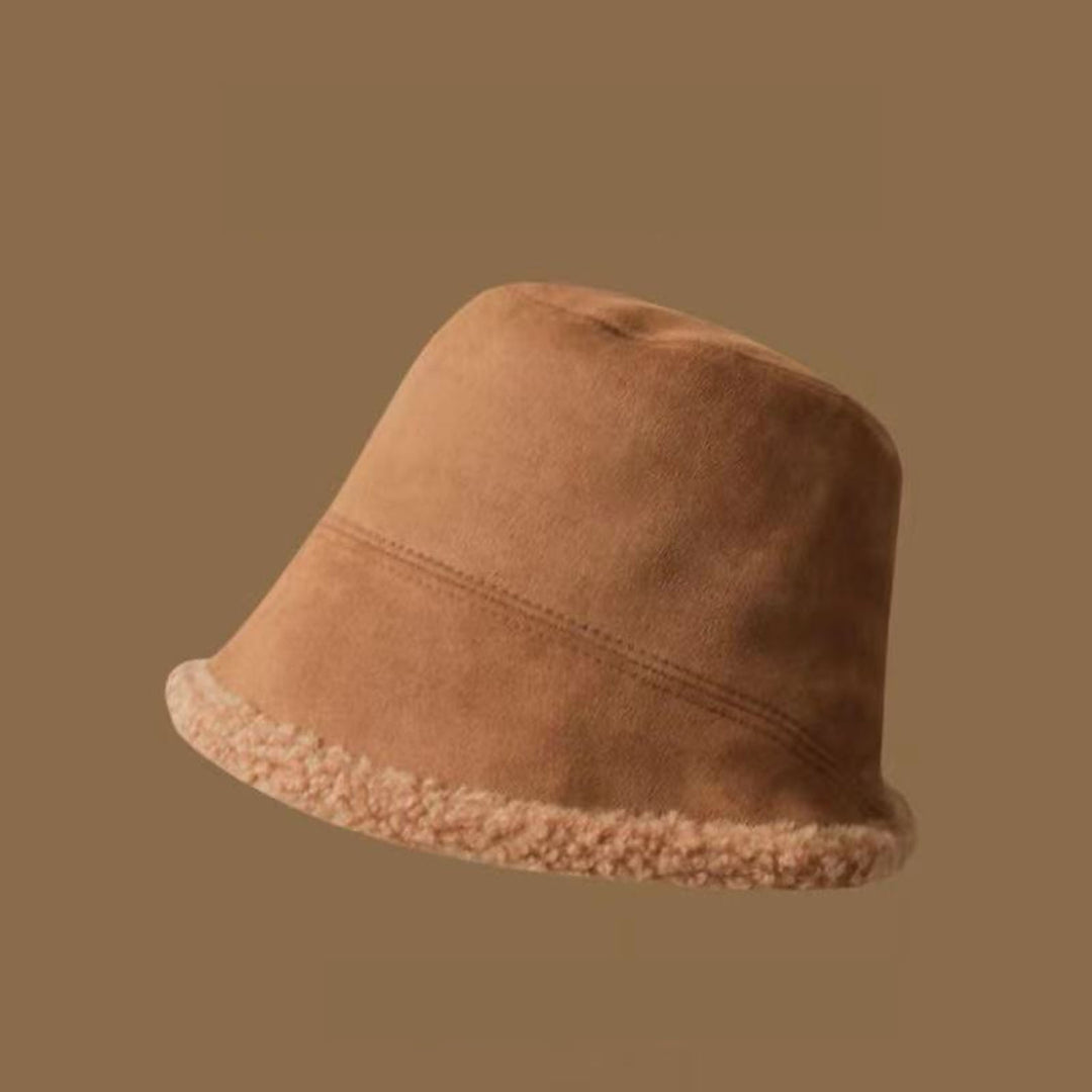 Winter Ladies Fisherman Hat Flat Top Thick Plush Short Brim Soft Windproof Cold Resistant Lightweight Lady Bucket Cap Image 10