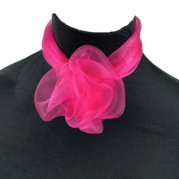 2 Pcs Women Kerchief Smooth Satin See-through Solid Color Mesh Thin Adjustable Decorative Image 11