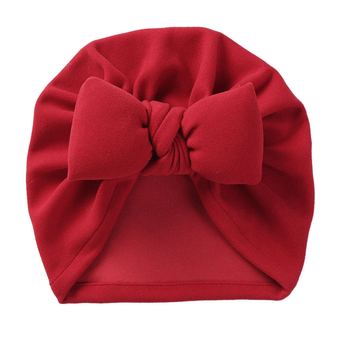 Baby Hat Soft Warm Imitation Cashmere Unisex Baby Bonnet with Bowknot Baby Head Protection Beanie for Autumn And Winter Image 3