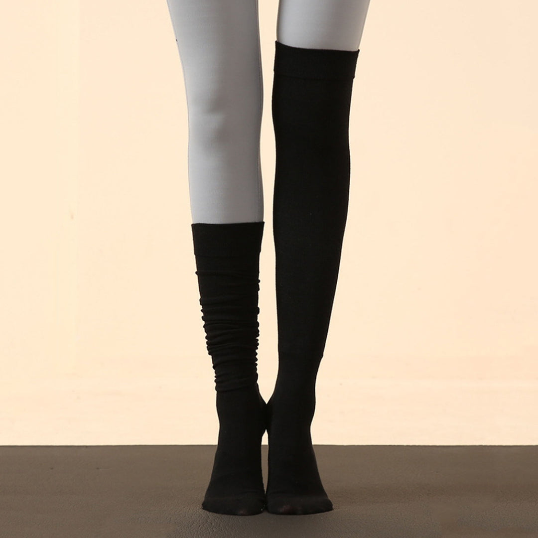 1 Pair Autumn Winter Over Knee Long Socks Super Soft Moisture-Wicking Yoga Socks Anti-slip Bottoms Warm Socks Image 8