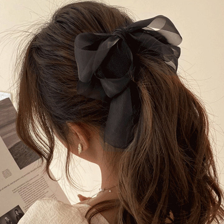 Women Hair Clip Multi Layers Mesh Bow Decor Anti-slip Hair Decoration Princess Style Dating Party Ponytail Clip Hair Image 6