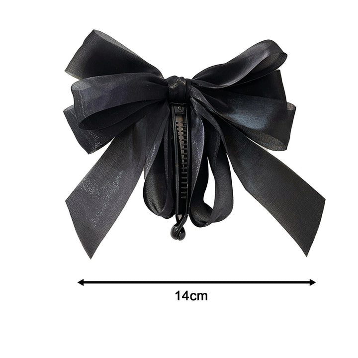 Women Hair Clip Multi Layers Mesh Bow Decor Anti-slip Hair Decoration Princess Style Dating Party Ponytail Clip Hair Image 8