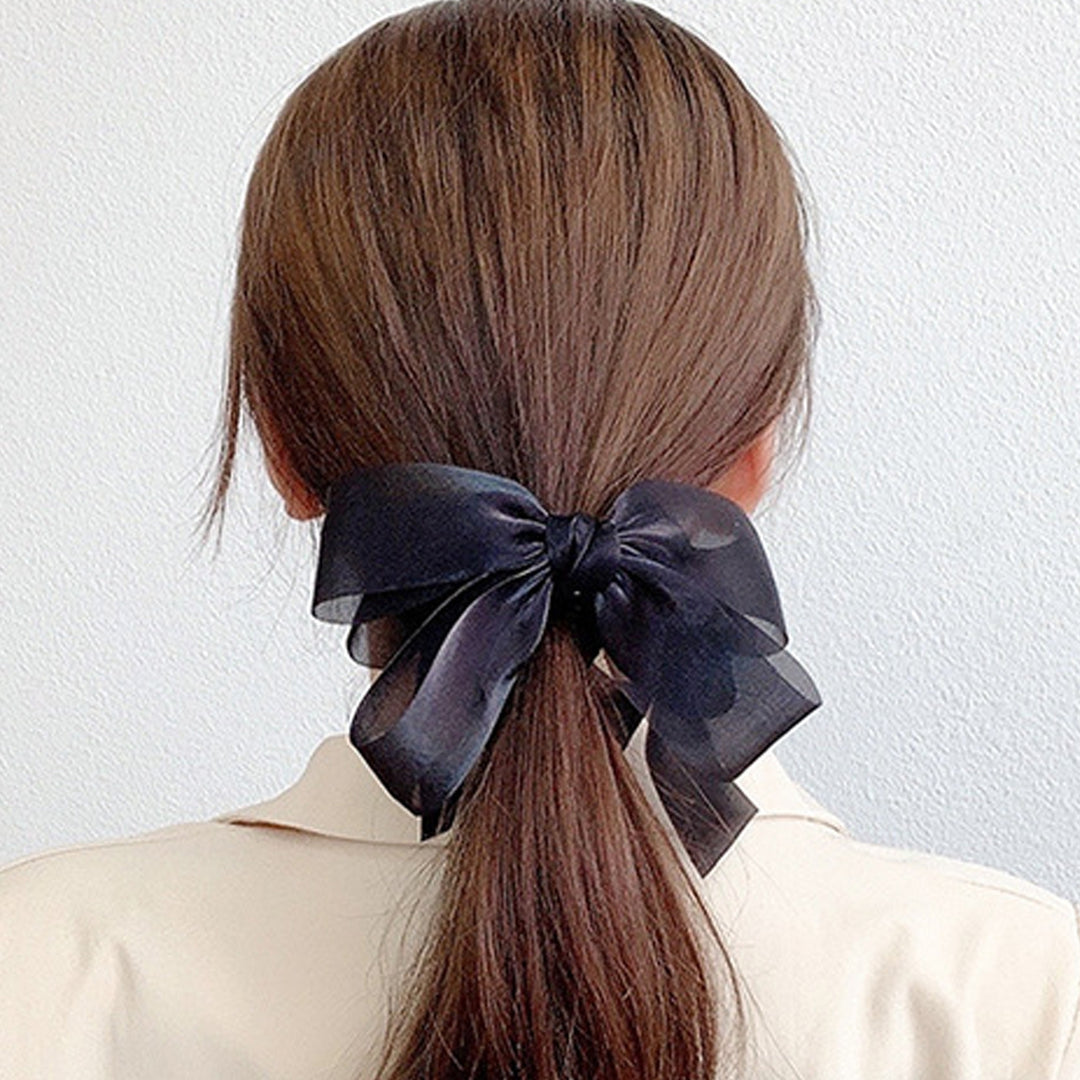 Women Hair Clip Multi Layers Mesh Bow Decor Anti-slip Hair Decoration Princess Style Dating Party Ponytail Clip Hair Image 11