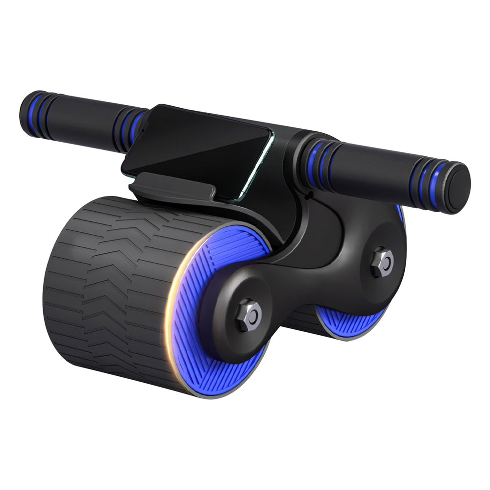 Automatic Rebound Abdominal Wheel Anti-slip AB Roller Wheel with Kneel Pad Phone Holder Home Gym Abdominal Exerciser for Image 2