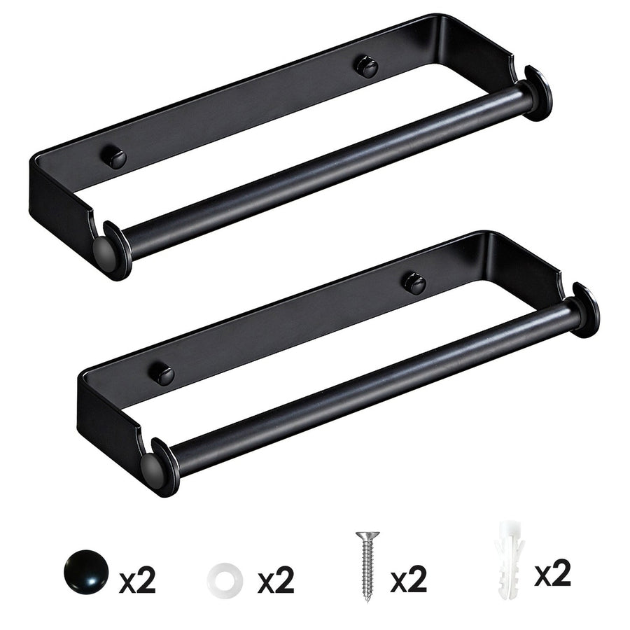 2 Pack Wall Mounted Paper Towel Holder Under Cabinet Paper Towel Rack for Bathroom Kitchen Pantry Sink Balcony Aluminum Image 1