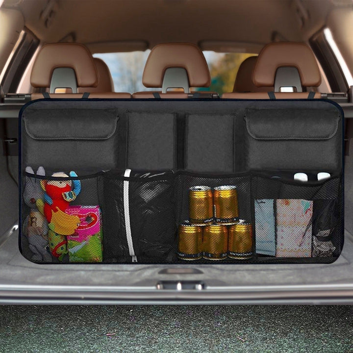 Car Backseat Trunk Organizer Auto Hanging Back Seat Storage Bag Pocket Adjustable Strap Image 6