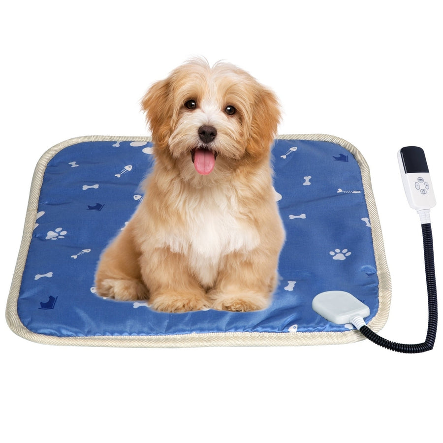 Pet Heating Pad Electric Dog Cat Heating Mat Waterproof Warming Blanket with 9 Heating Levels 4 Timer Setting On Image 1