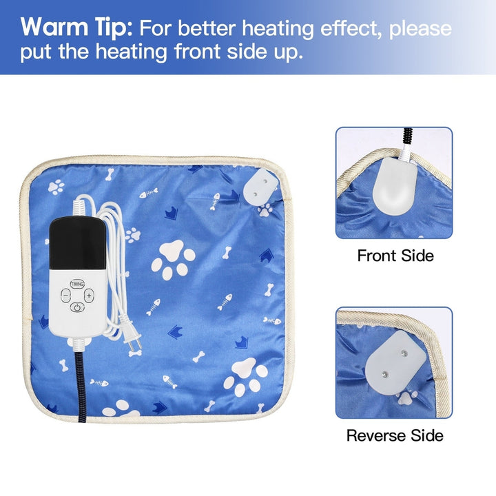 Pet Heating Pad Electric Dog Cat Heating Mat Waterproof Warming Blanket with 9 Heating Levels 4 Timer Setting On Image 10