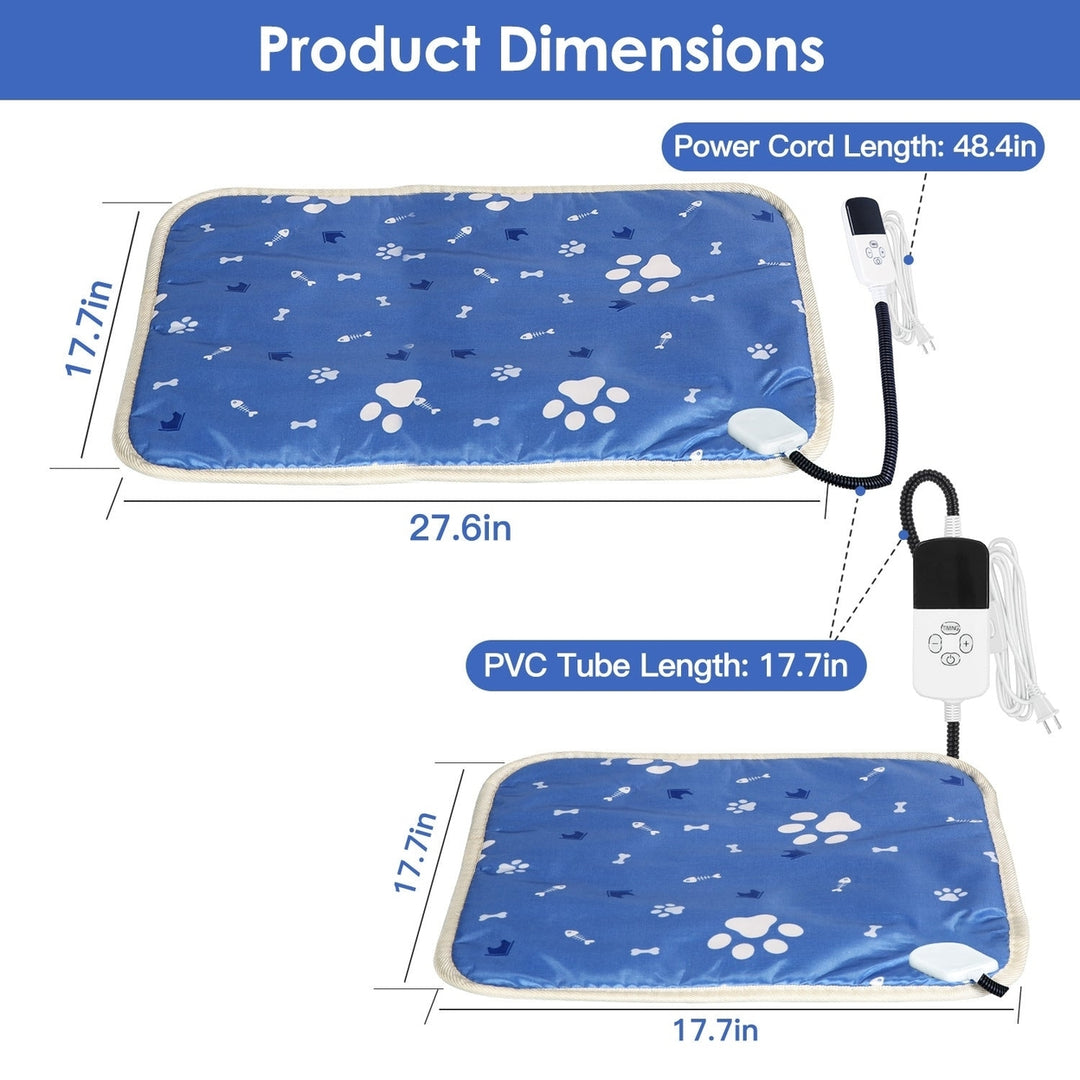 Pet Heating Pad Electric Dog Cat Heating Mat Waterproof Warming Blanket with 9 Heating Levels 4 Timer Setting On Image 11