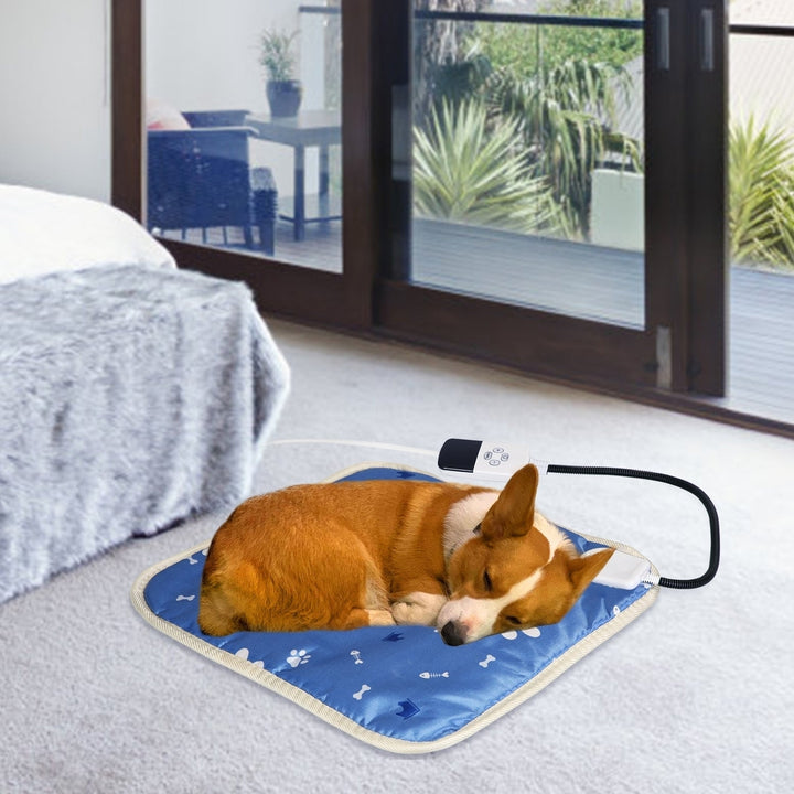 Pet Heating Pad Electric Dog Cat Heating Mat Waterproof Warming Blanket with 9 Heating Levels 4 Timer Setting On Image 12