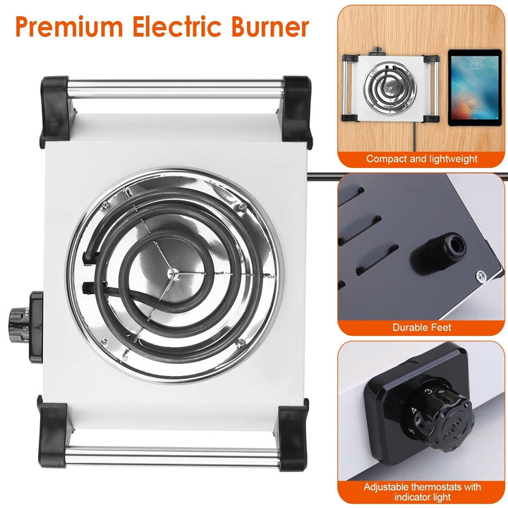 1000W Electric Single Burner Portable Coil Heating Hot Plate Stove Countertop RV Hotplate with 5 Temperature Adjustments Image 7
