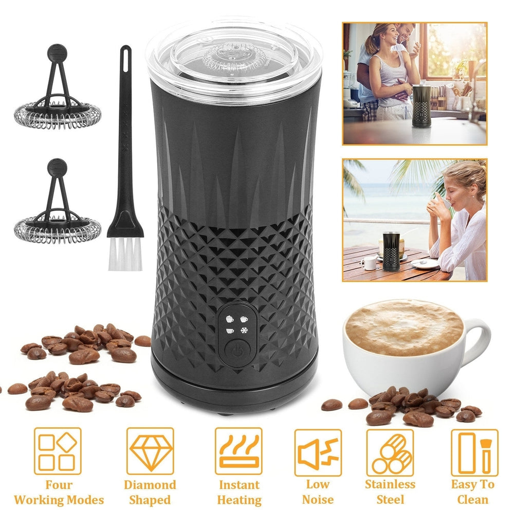Electric Milk Frother Steamer 4 in 1 Multifunctional Hot Cold Milk Foam Maker Temperature Control Automatic Quiet Milk Image 2