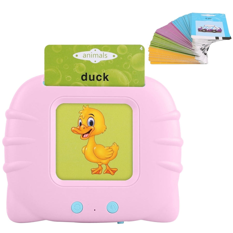 224 Words Kid Flash Talking Cards 112 Card Electronic Cognitive Audio Toddler Reading Machine Animal Shape Color Image 1