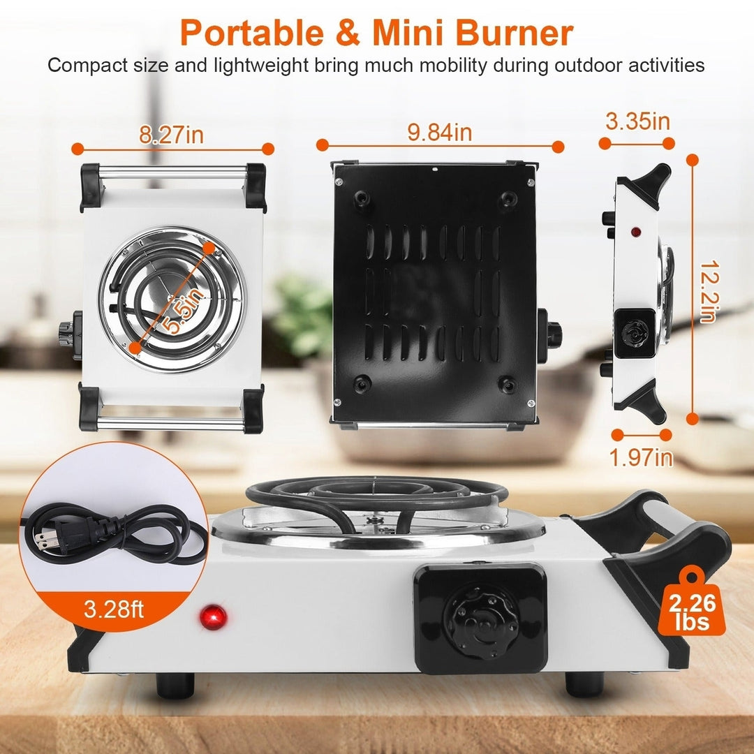 1000W Electric Single Burner Portable Coil Heating Hot Plate Stove Countertop RV Hotplate with 5 Temperature Adjustments Image 4