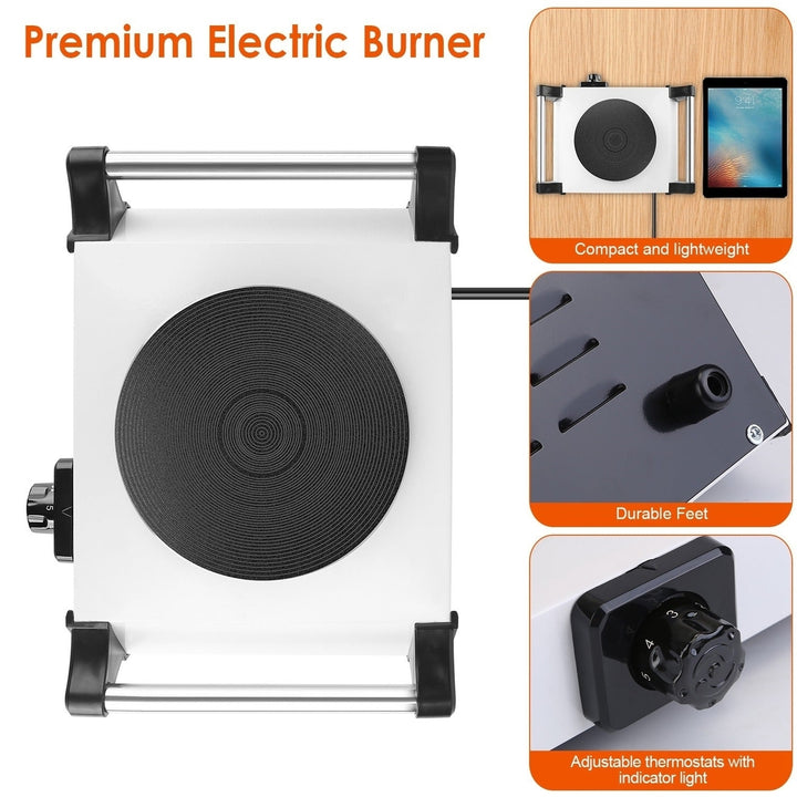 1000W Electric Single Burner Portable Heating Hot Plate Stove Countertop RV Hotplate with 5 Temperature Adjustments Image 7