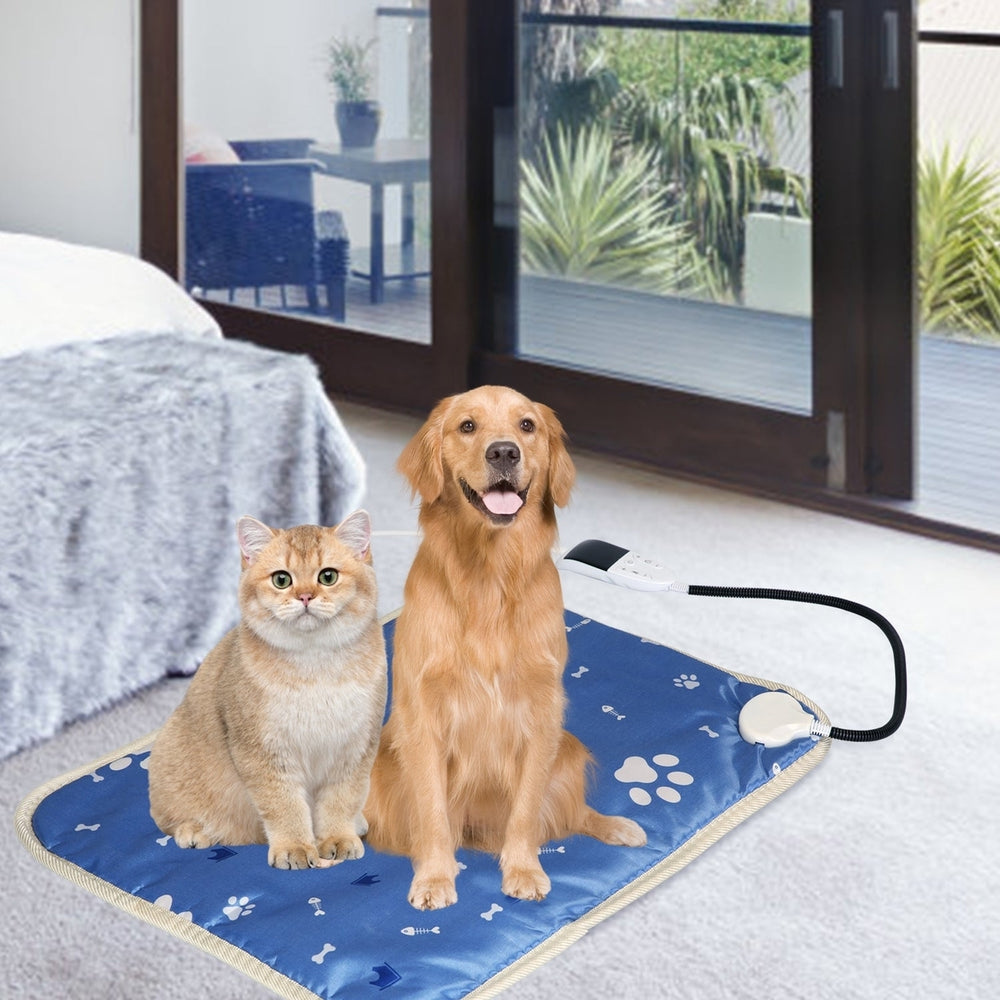 Pet Heating Pad Electric Dog Cat Heating Mat Waterproof Warming Blanket with Adjustable Temperature 0 to 12 Timer Image 2