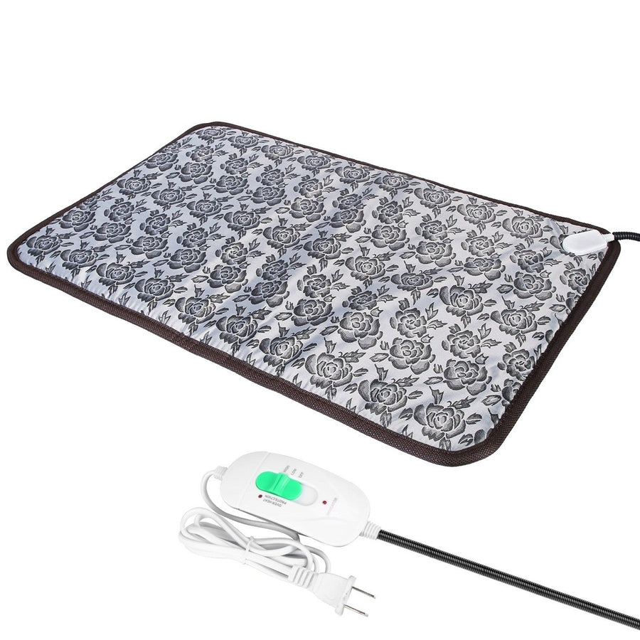 Pet Heating Pad Dog Cat Electric Heating Mat Waterproof Adjustable Warming Blanket with Chew Resistant Steel Cord Case Image 1