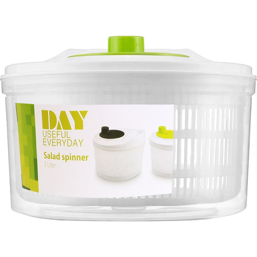Salad Spinner Fruit Vegetable Washer Lettuce Drainer Hand Cranking Vegetable Dryer with Lid for Home Kitchen Fruit Image 1