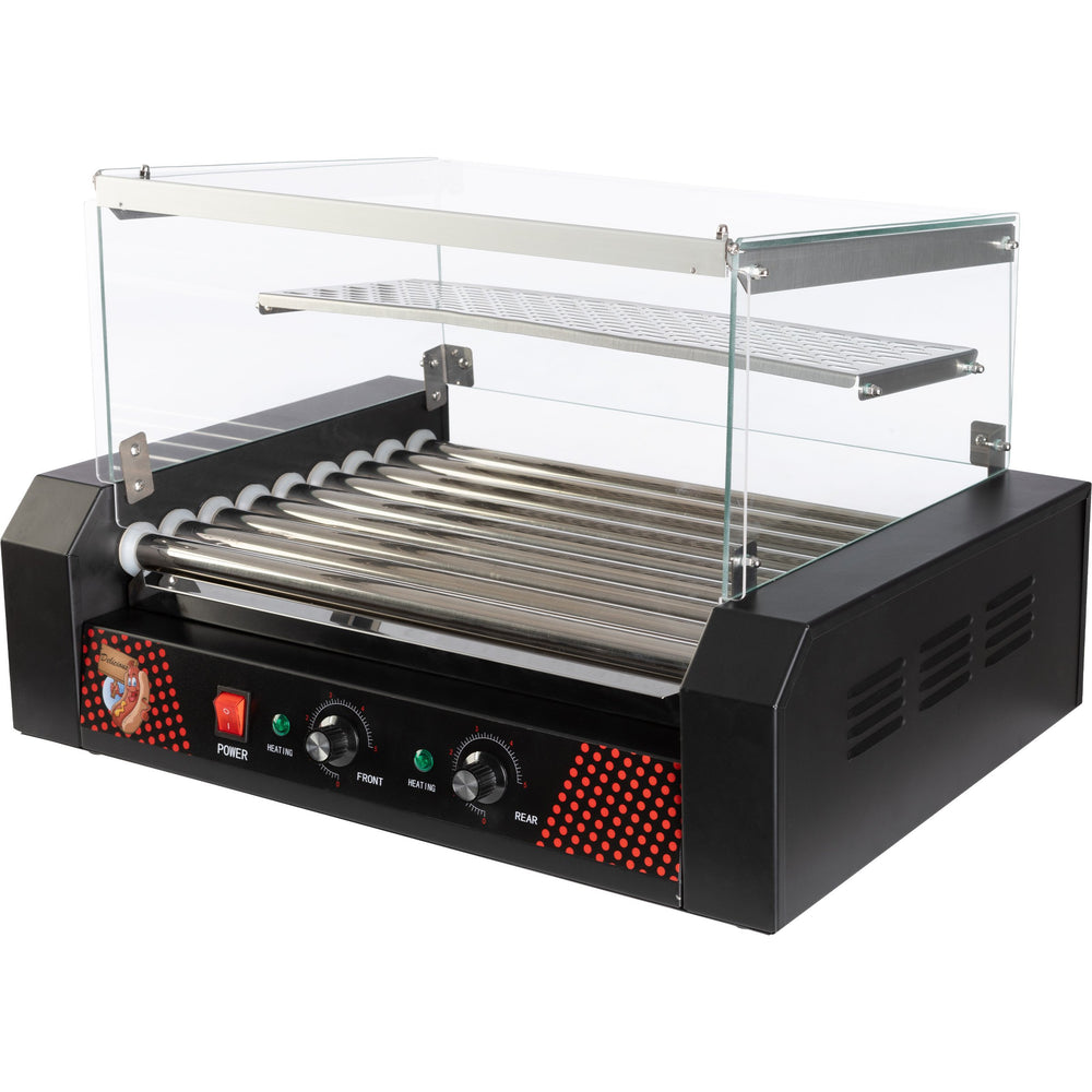 GNP Hotdog Roller Grill 9 Roller Bun Warmer and Cover Stainless Steel Image 2