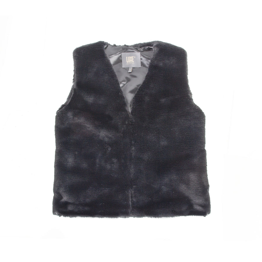 Luxe Fashion Classic Faux faux Women Vest  1-Piece  Black  1 Image 1