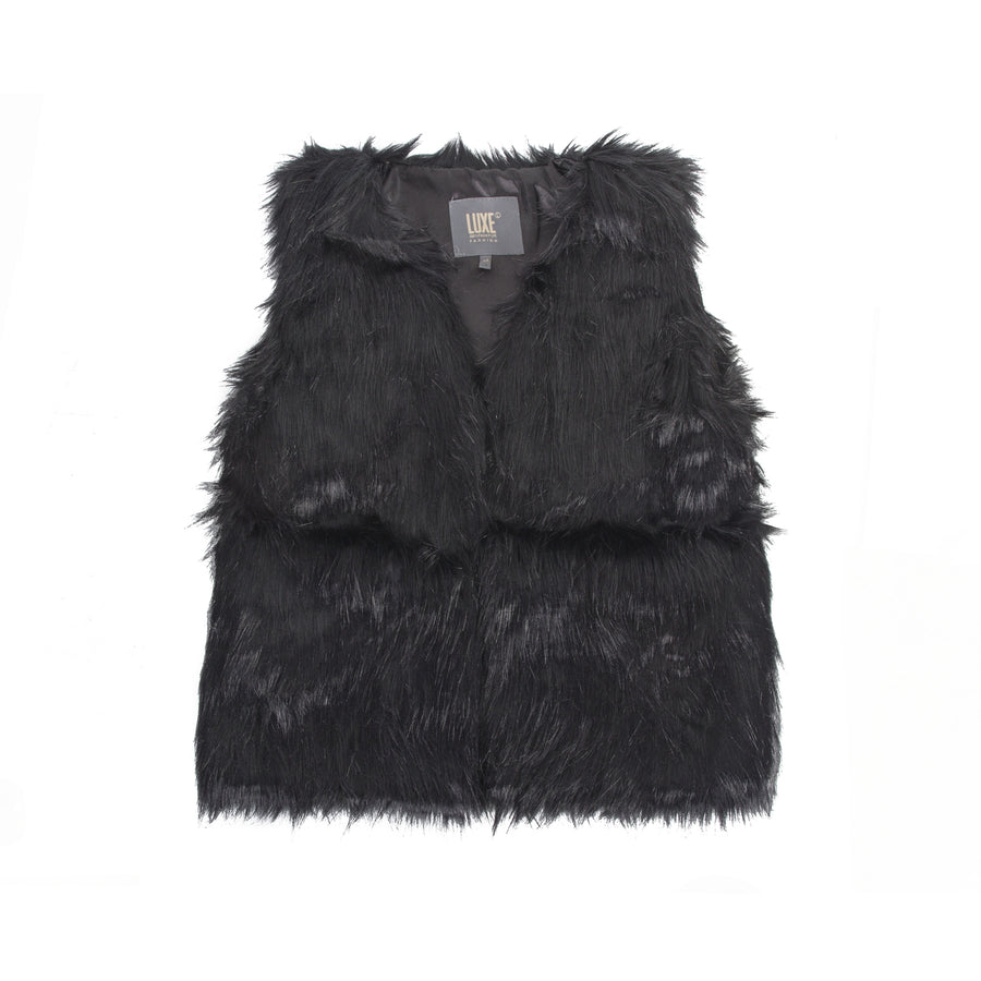 Luxe Fashion Classic Faux faux Women Vest  1-Piece  Black  3 Image 1